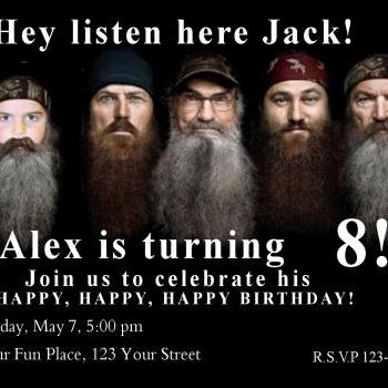 Duck Dynasty Invitation, Birthday Party Invitation, with or without photo